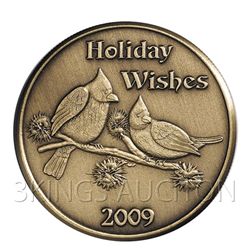 Christmas 2009 Bronze Round X-11 Holiday Wishes (with o