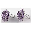 Image 1 : Amethyst 42.50 ctw Flower Design Earring 0.925 Silver