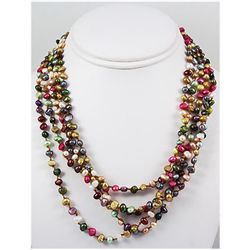 266.81ctw Freshwater Multi-Color Pearl Necklace