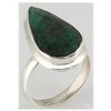 Image 1 : 41.32ct Natural Pear Emerald Sterling Silver Ring
