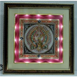 Marble Wall Clock w/ Lights Inside size 9in.x9in.