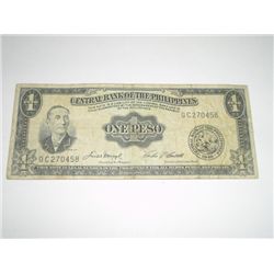 WW2 1949 1 PESO *PHILIPPINES - CENTRAL BANK OF THE PHILIPPINES*!!