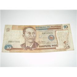 1949 10 SAMPUNG PISO *PHILIPPINES - REPUBLIKA NG PHILIPINAS*!!