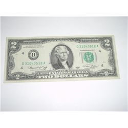 1976 $2 U.S. BILLS *RARE UNC HIGH GRADE* SERIAL # D31043512A!!