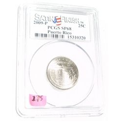 2009-P *PUERTO RICO* Territory Quarter RED BOOK VALUE IS $35.00 *CERTIFIED BY PCGS SATIN FINISH SP68