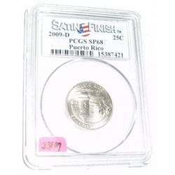 2009-D *PUERTO RICO* Territory Quarter RED BOOK VALUE IS $35.00 *CERTIFIED BY PCGS SATIN FINISH SP68