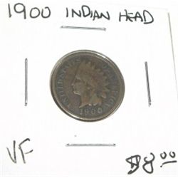 1900 INDIAN HEAD PENNY RED BOOK VALUE IS $8.00 *RARE VERY FINE GRADE*!!
