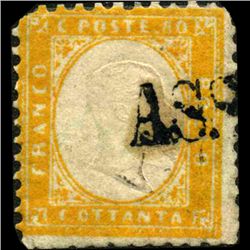 1862 RARE Italy 80c Stamp (STM-1185)