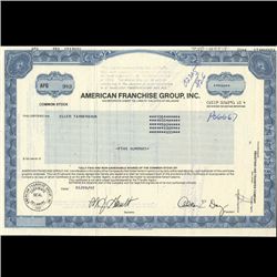 1990s American Franchise Group Stock Certif Scarce (COI-3457)