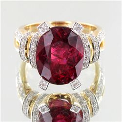 8.14ct Rubellite Tourmaline Diamond 14k Ring (JEW-3786)