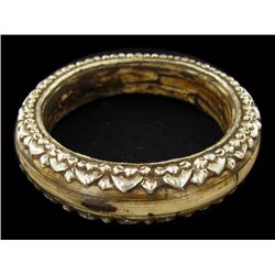 Vintage Tibet Bone Silver Bangle Bracelet (ANT-1587)