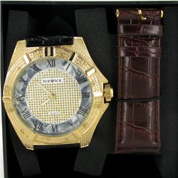 New Ice Time Mens Diamond Bezel Watch (WAT-346)