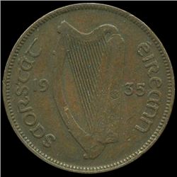 1935 Ireland 1/2p XF (COI-10137)