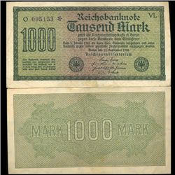 1922 Germany 1000 Mark Note Hi Grade Rare (CUR-05672)