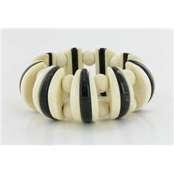 Water Buffalo Horn & Bone Stretch Bracelet (JEW-1915)