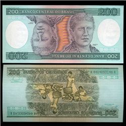 1981 Brazil 200 Crusados Crisp Uncirculated Note (CUR-05572)