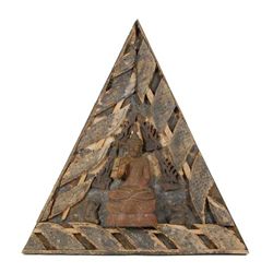 Architectural Antique Teak Temple Roof Gable (ANT-367)