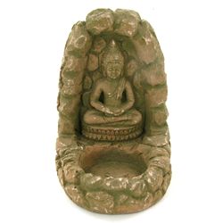 Handcrafted Cast Sandstone Buddha Candle Holder (CLB-1032)