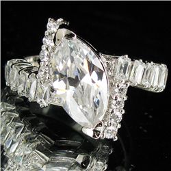 26.65twc Lab Diamond White Gold Vermeil/925 Ring (JEW-3993)