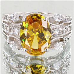 46.43twc Yellow Lab Diamond White Gold Vermeil/925 Ring (JEW-3984)