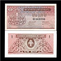 1962 Lao 1 Kip Note Crisp Unc (CUR-06838)