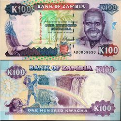 1991 Zambia 100 Kwacha Note Crisp Unc (CUR-07122)