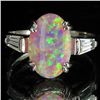 Image 1 : 13.61twc Lab Opal/Diamond White Gold Vermeil/925 Ring (JEW-3983)