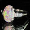 Image 2 : 13.61twc Lab Opal/Diamond White Gold Vermeil/925 Ring (JEW-3983)