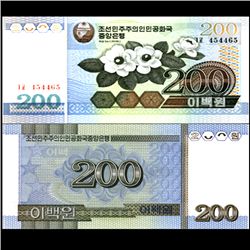 2005 N Korea 200 Won Note Crisp Unc (CUR-06736)