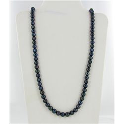 Black Iridescent Top Saltwater Pearl Necklace (JEW-1920)