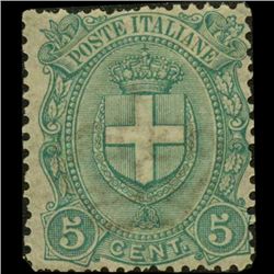 1891 RARE Italy 5c Stamp MINT Hinged (STM-1254)