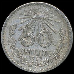 1937 Mexico 50c XF (COI-10079)