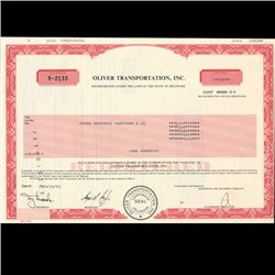 1990s Oliver Transp Stock Certificate Scarce (COI-3419)