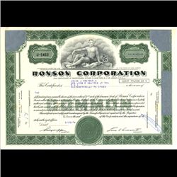 1970s Ronson Stock Certificate Scarce (COI-3357)