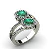 Image 1 : Emerald 1.37 ctw & Diamond Ring 18kt W/Y Gold