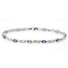 Image 1 : Genuine Tanzanite (Zoisite)2.52Ctw Diamond Bracelet 10K