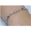 Image 3 : Genuine Tanzanite (Zoisite)2.52Ctw Diamond Bracelet 10K