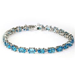 Genuine Blue Topaz 11.45Ctw Bracelet 10K