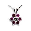Image 1 : Genuine Ruby0.5Ctw Diamond Necklace14K