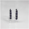 Image 1 : NATURAL 4.00 CTW TANZANITE EARRINGS .925 STERLING SILVE
