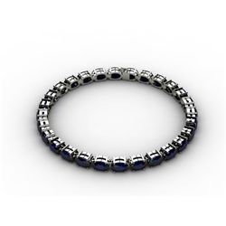 Genuine 13.80 ctw Sapphire Bracelet 10k W/Y Gold,6.8g