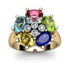Image 1 : Genuine 2.9 ctw 10k Multi-Color Gemstone Diamond Ring