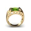 Image 1 : Genuine 3.85 ctw Peridot Diamond Ring W/Y Gold 10kt