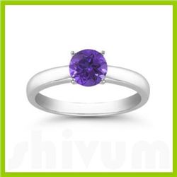 Genuine 0.55 ctw Tanzanite Solitaire Ring 14kt