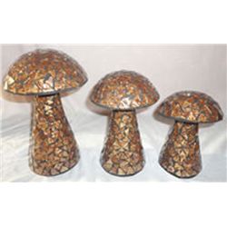 DECORATIVE BROWN SPHERES BLOWN GLASS WITH CLAY CENTERP