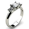 Image 1 : 1.00 ct Princess cut Three Stone Diamond Ring, G-H,SI-2