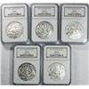 Image 1 : ( 5 ) 2007 JAMESTOWN COMMEMORATIVE SILVER DOLLARS, ALL GRADED MS69 BY NGC