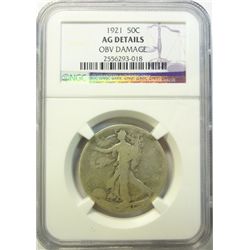 1921 Walker half $  NGC AG  dmgd