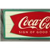 Image 2 : Coca-Cola Fishtail Tin Sign NOS