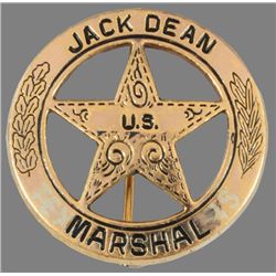 Jack Dean's Gold U.S. Marshal Badge